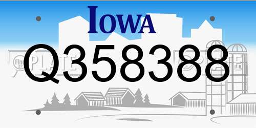 Q358388 Iowa License Plate