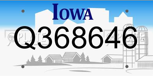Q368646 Iowa License Plate