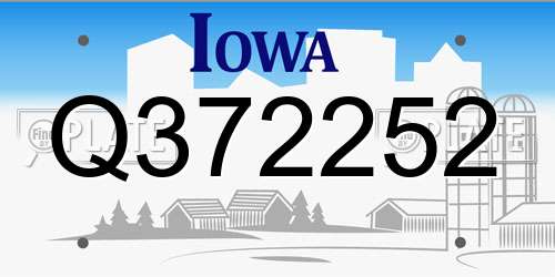 Q372252 Iowa License Plate