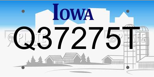 Q37275T Iowa License Plate