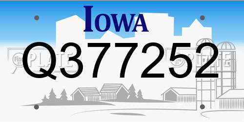 Q377252 Iowa License Plate