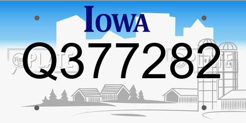 Q377282 Iowa License Plate