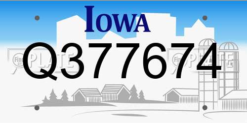 Q377674 Iowa License Plate