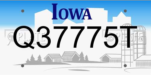 Q37775T Iowa License Plate