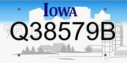 Q38579B Iowa License Plate