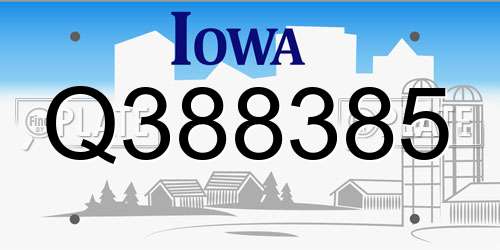Q388385 Iowa License Plate