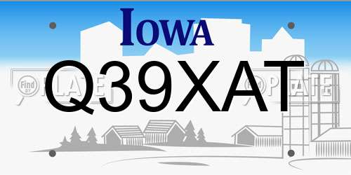 Q39XAT Iowa License Plate