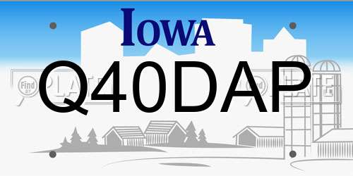 Q40DAP Iowa License Plate
