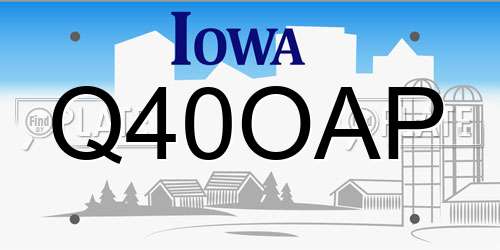 Q40OAP Iowa License Plate
