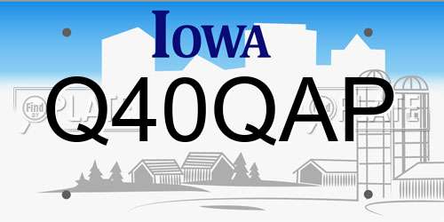 Q40QAP Iowa License Plate