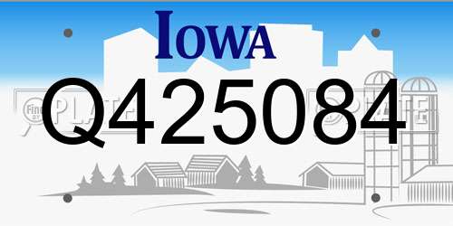 Q425084 Iowa License Plate