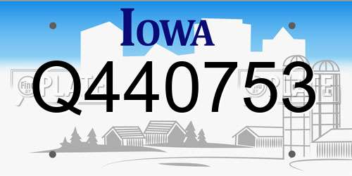 Q440753 Iowa License Plate