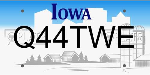 Q44TWE Iowa License Plate