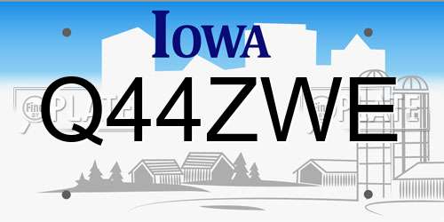 Q44ZWE Iowa License Plate