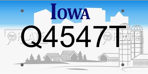 Q4547T Iowa License Plate