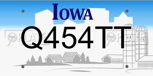 Q454TT Iowa License Plate