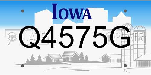 Q4575G Iowa License Plate