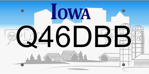 Q46DBB Iowa License Plate