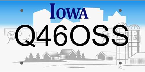 Q46OSS Iowa License Plate