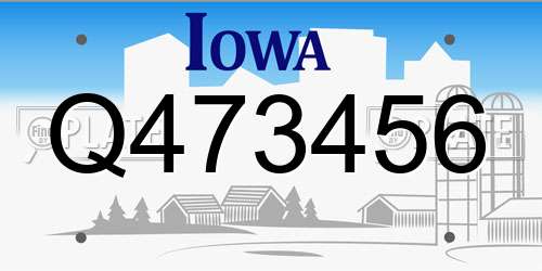 Q473456 Iowa License Plate
