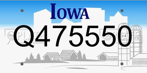 Q475550 Iowa License Plate
