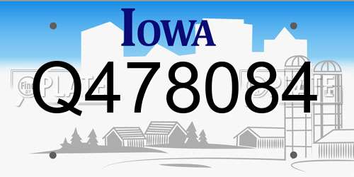 Q478084 Iowa License Plate