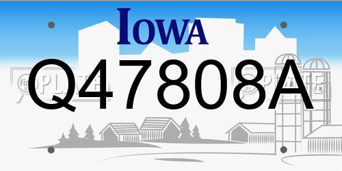 Q47808A Iowa License Plate