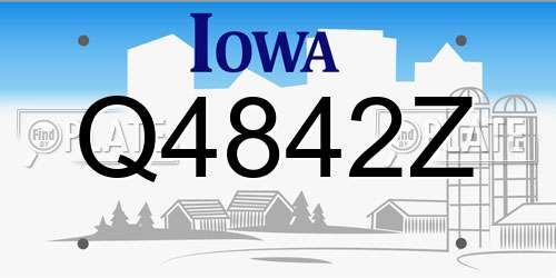 Q4842Z Iowa License Plate