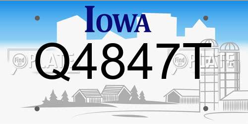 Q4847T Iowa License Plate