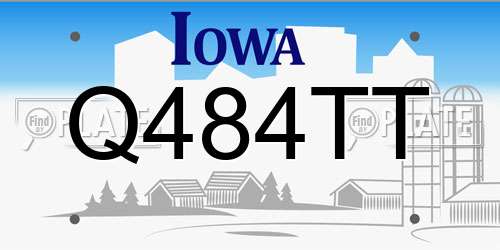 Q484TT Iowa License Plate