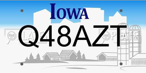 Q48AZT Iowa License Plate
