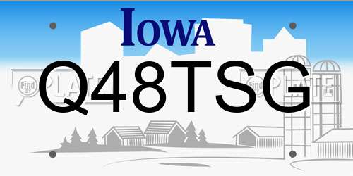 Q48TSG Iowa License Plate