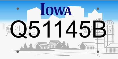 Q51145B Iowa License Plate
