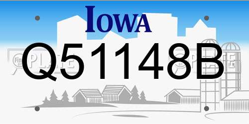 Q51148B Iowa License Plate