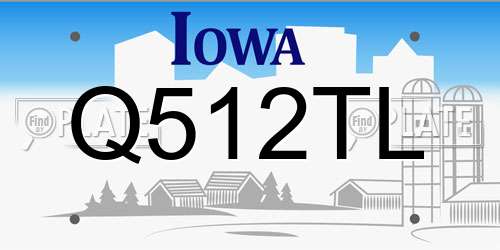 Q512TL Iowa License Plate