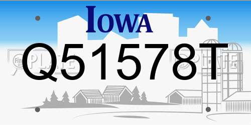 Q51578T Iowa License Plate