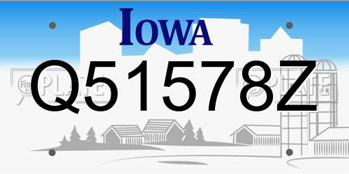 Q51578Z Iowa License Plate