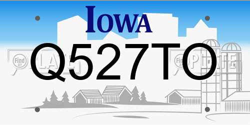 Q527TO Iowa License Plate
