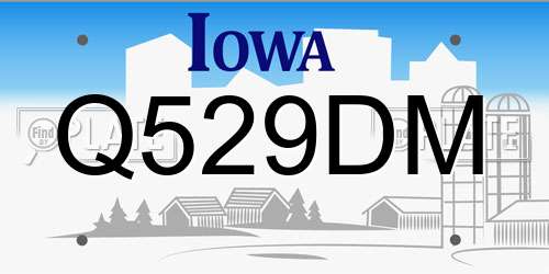 Q529DM Iowa License Plate