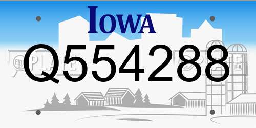 Q554288 Iowa License Plate