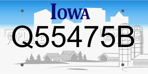 Q55475B Iowa License Plate