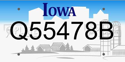 Q55478B Iowa License Plate