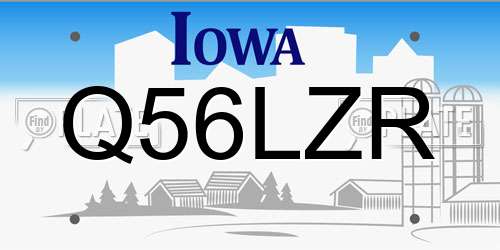 Q56LZR Iowa License Plate