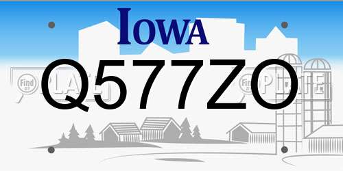 Q577ZO Iowa License Plate
