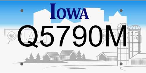 Q5790M Iowa License Plate
