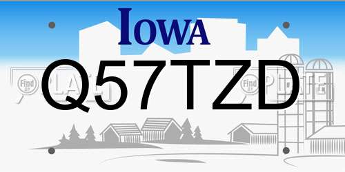 Q57TZD Iowa License Plate