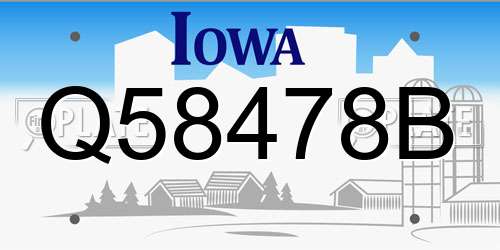 Q58478B Iowa License Plate