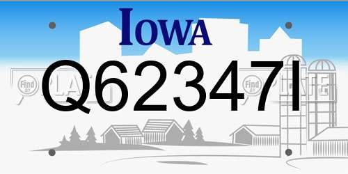 Q62347I Iowa License Plate