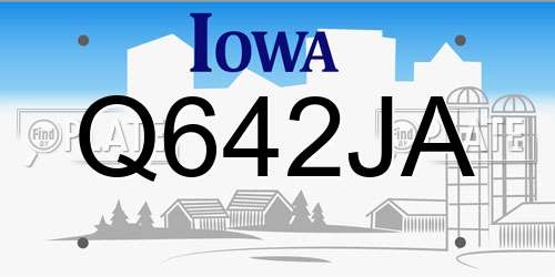 Q642JA Iowa License Plate