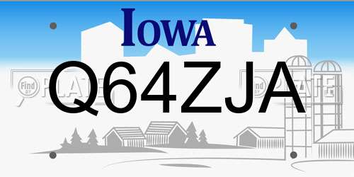 Q64ZJA Iowa License Plate